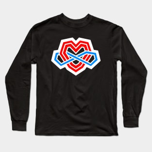 Polyamorous Pride Infinity Heart Symbol - Poly - White Red Blue - Polyamory Long Sleeve T-Shirt